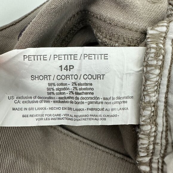 Gloria Vanderbilt Amanda Straight Leg Women' size 14P Tan Beige Denim Jeans - Picture 4 of 5